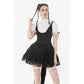 Dark in Love Court-Style Black & White Lace Blouse
