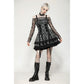 Dark in Love Ida Punk Grey Tartan Metal Studded Dress