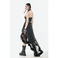 Dark in Love Belladonna Mesh Buckled Goth Skirt in Black
