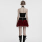 Punk Rave Valora Cross Fur Halter Top In Crimson