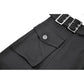 Dark in Love Punk Layered Pocket Cutout Belted Long Skirt