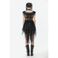 Dark in Love Seraphina Tiered Mesh & Ruffle Goth Layer Dress