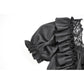 Dark in Love Seraphina Ruched Puff Sleeve Corset Top in Black