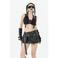 Dark in Love Evangeline Buckled Utility Crop Top in Black