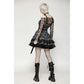 Dark in Love Ida Punk Grey Tartan Metal Studded Dress