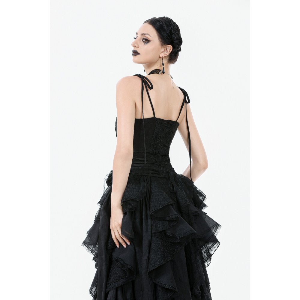 Dark in Love Selene Ruffled Floral Jacquard Corset Top - Size UK 16 Left Only!