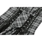 Dark in Love Ida Punk Grey Tartan Metal Studded Dress