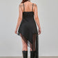 Banned Apparel Gothic Asymmetric Dress Mesh Hem Black