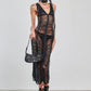 Banned Apparel Gothic Mesh Dress Sheer Distressed Black