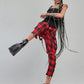 Banned Alternative Nocturne Buckle Trousers Red Tartan