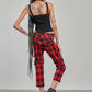 Banned Alternative Nocturne Buckle Trousers Red Tartan