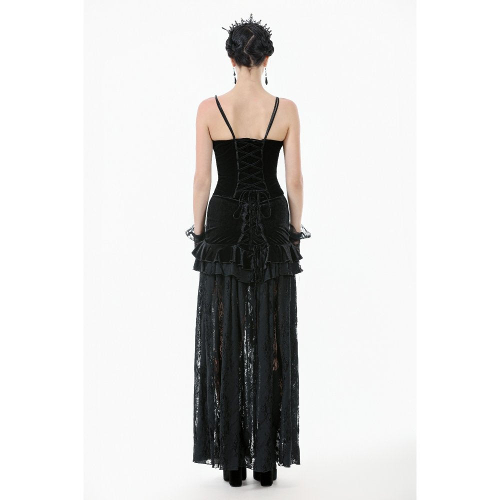 Dark in Love Morrigan Velvet & Lace Chain-Detail Top