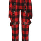 Banned Alternative Nocturne Buckle Trousers Red Tartan