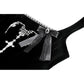 Dark in Love Lux Black Velvet Horn Embroidery Maxi Dress