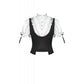 Dark in Love Court-Style Black & White Lace Blouse