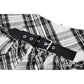 Dark in Love Quinn Punk Black and White Checkered Asymmetrical Messy Net Skirt