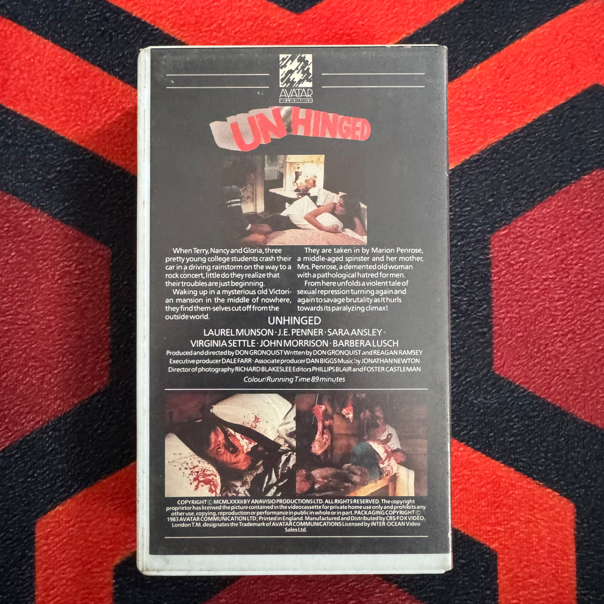 Unhinged Ex Rental Pre Cert VHS Video (1982) 623840