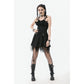 Dark in Love Mortalis Lace-Up Goth Dress in Black