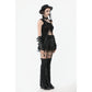 Dark in Love Morrigan One-Shoulder Lace Goth Top in Black
