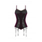 Dark in Love Serilda Velvet Lace Corset Top in Wine Red