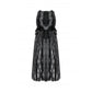 Dark in Love Gothic Lace Velvet Layered Maxi Skirt in Black