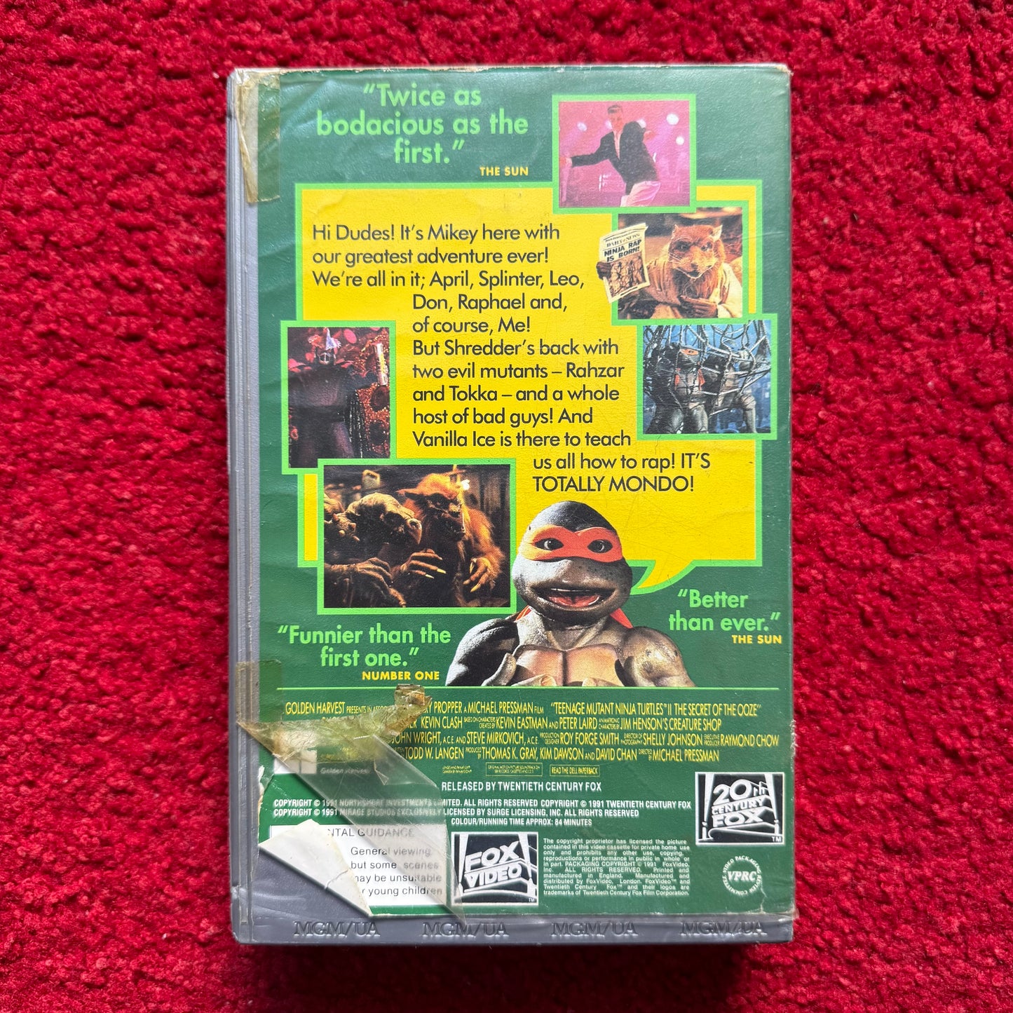 Teenage Mutant Ninja Turtles II: The Secret of the Ooze VHS Video (1991) 1921R