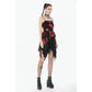 Dark in Love Red-Black Tie Dye Punk Dress