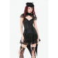 Black Floral Lace High-Neck Gothic Shoulder-Mantle Corset Top