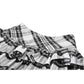 Dark in Love Quinn Punk Black and White Checkered Asymmetrical Messy Net Skirt