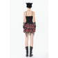Dark in Love Punk Black and Tartan Cross Strap Nevida Top