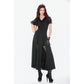 Dark In Love Dalaria High Waist Gothic Long Skirt - Lace Inset Panel