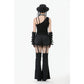 Dark in Love Morrigan One-Shoulder Lace Goth Top in Black