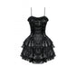 Dark in Love Harriet Punk Shiny PU Leather Layered Dress