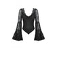 Dark in Love Zuri Gothic Romantic Lace Patchwork Bell-Sleeve Layered Cuff Top