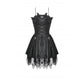 Dark in Love Mortalis Lace-Up Goth Dress in Black