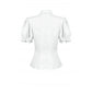 Dark in Love Elysia Ruffle Bib Puff Sleeve Goth Blouse in White