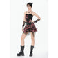 Dark in Love Punk Black and Tartan Cross Strap Nevida Top