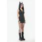 Dark In Love Salem Striped Cat Ear Hoodie Dress - Size UK 22 Left Only!