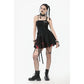 Dark in Love Nyssa Black & Red Strap Detail Goth Mini Dress