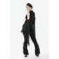 Dark in Love Goth Flare Leggings with Lace Frills