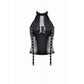 Dark in Love Gothic Mesh Panel Buckle Top
