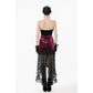 Dark in Love Crimson Queen Lace High-Low Goth Skirt in Burgundy & Black