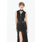 Dark in Love Punk Studded Lace-Up Vest - Alternative Top in Black