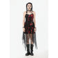 Dark in Love Bellatrix Red & Black Mesh Asymmetrical Dress