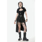 Dark in Love Chain Belt Layered Goth Skirt in Black
