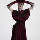 Punk Rave Selene Embroidered Velvet Gloves in Crimson