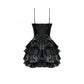 Dark in Love Harriet Punk Shiny PU Leather Layered Dress