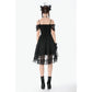 Dark in Love Romantic Gothic Lace Layered High-Low Dress