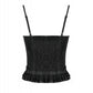 Dark in Love Black Lace Court Lace-Up Camisole