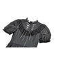 Dark in Love Belladonna Lace-Up High Collar Puff Sleeve Goth Dress  in Black